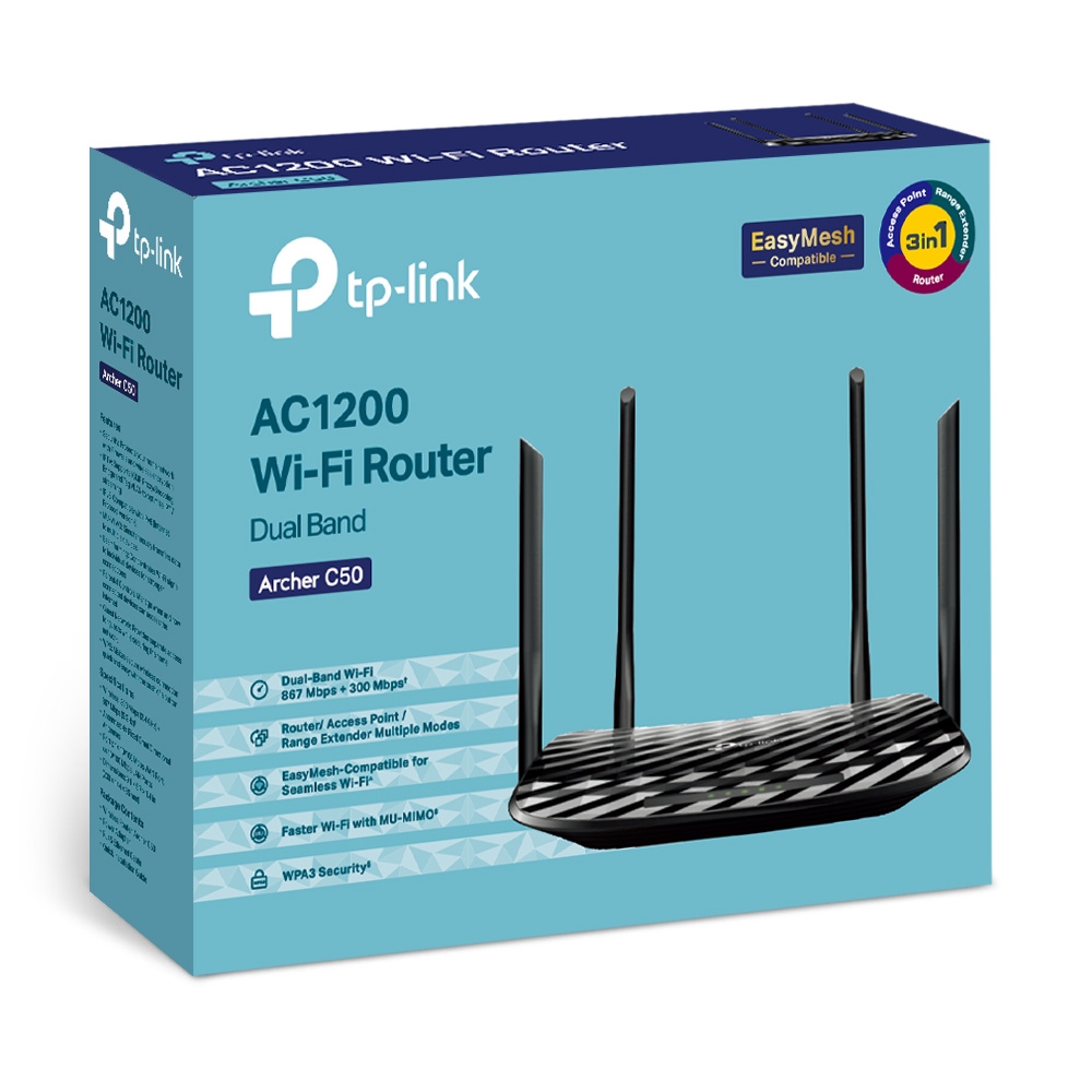 TPLink Archer C50 AC1200 Dual Band Wi-Fi Router Tplink