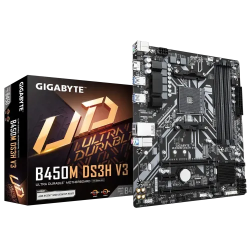 Gigabyte B450M DS3H V3 AM4 Micro-ATX Motherboard