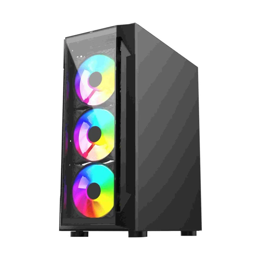 T-wolf Platina ARGB Mid Tower Black ATX Gaming Desktop Case