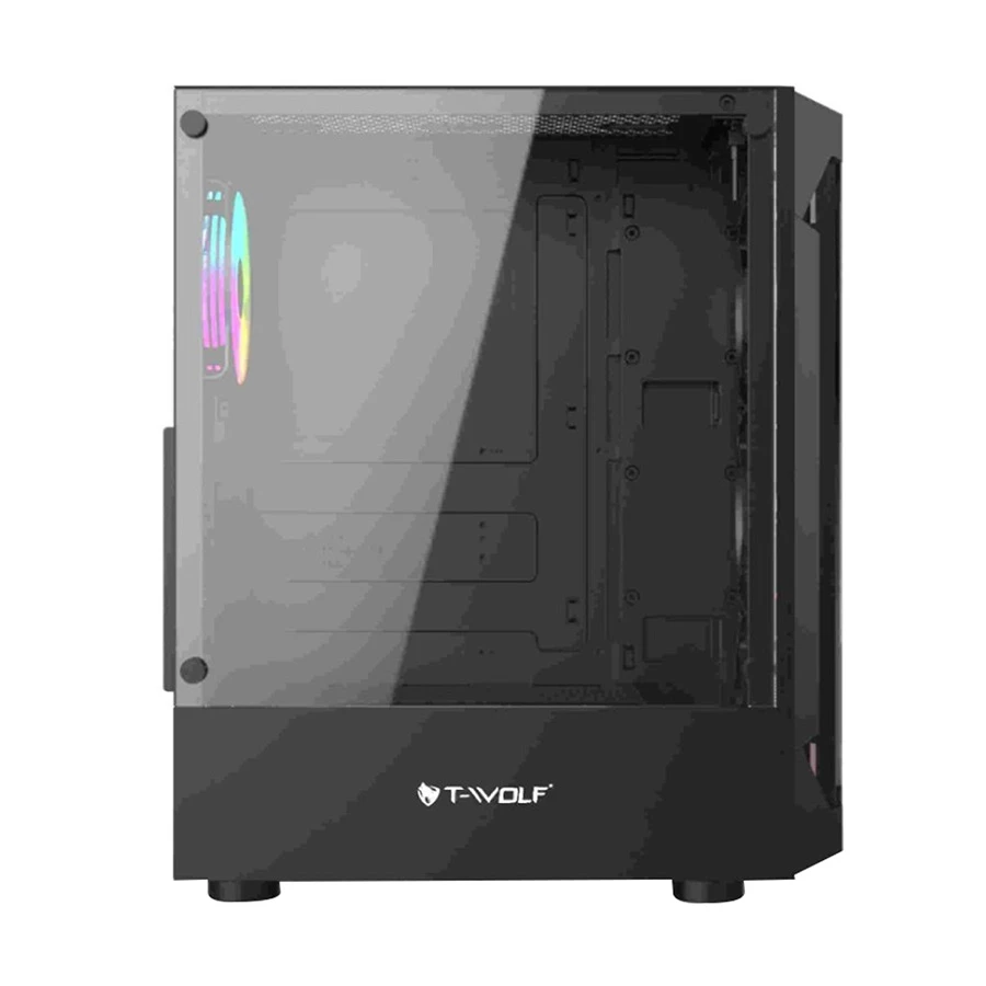 T-wolf Platina ARGB Mid Tower Black ATX Gaming Desktop Case