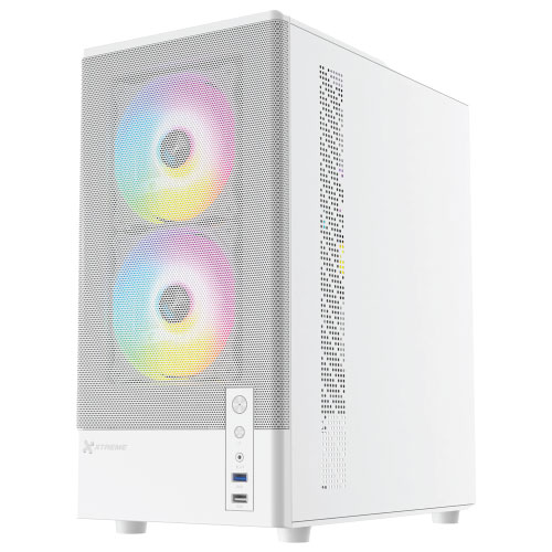 XTREME M31W M-ATX WHITE CASE TEMPERED GLASS WITH 3 RGB FAN WITHOUT PSU