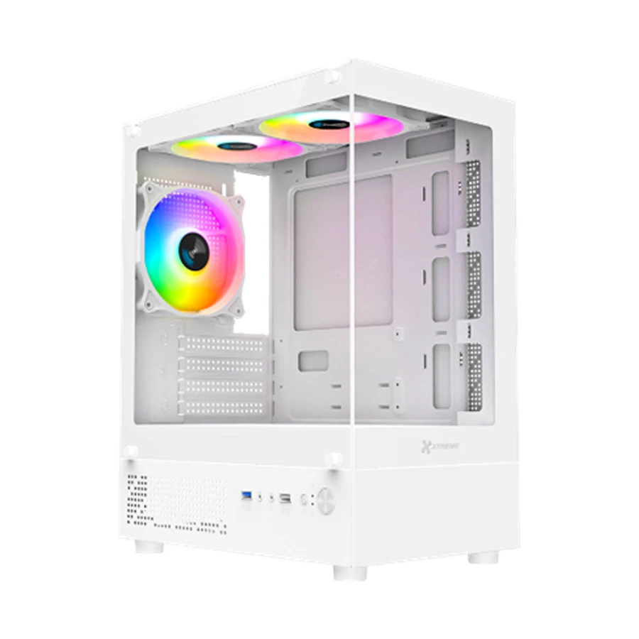Xtreme M95W Mini Tower M-ATX White Gaming Desktop Casing With 3 ARGB Fan