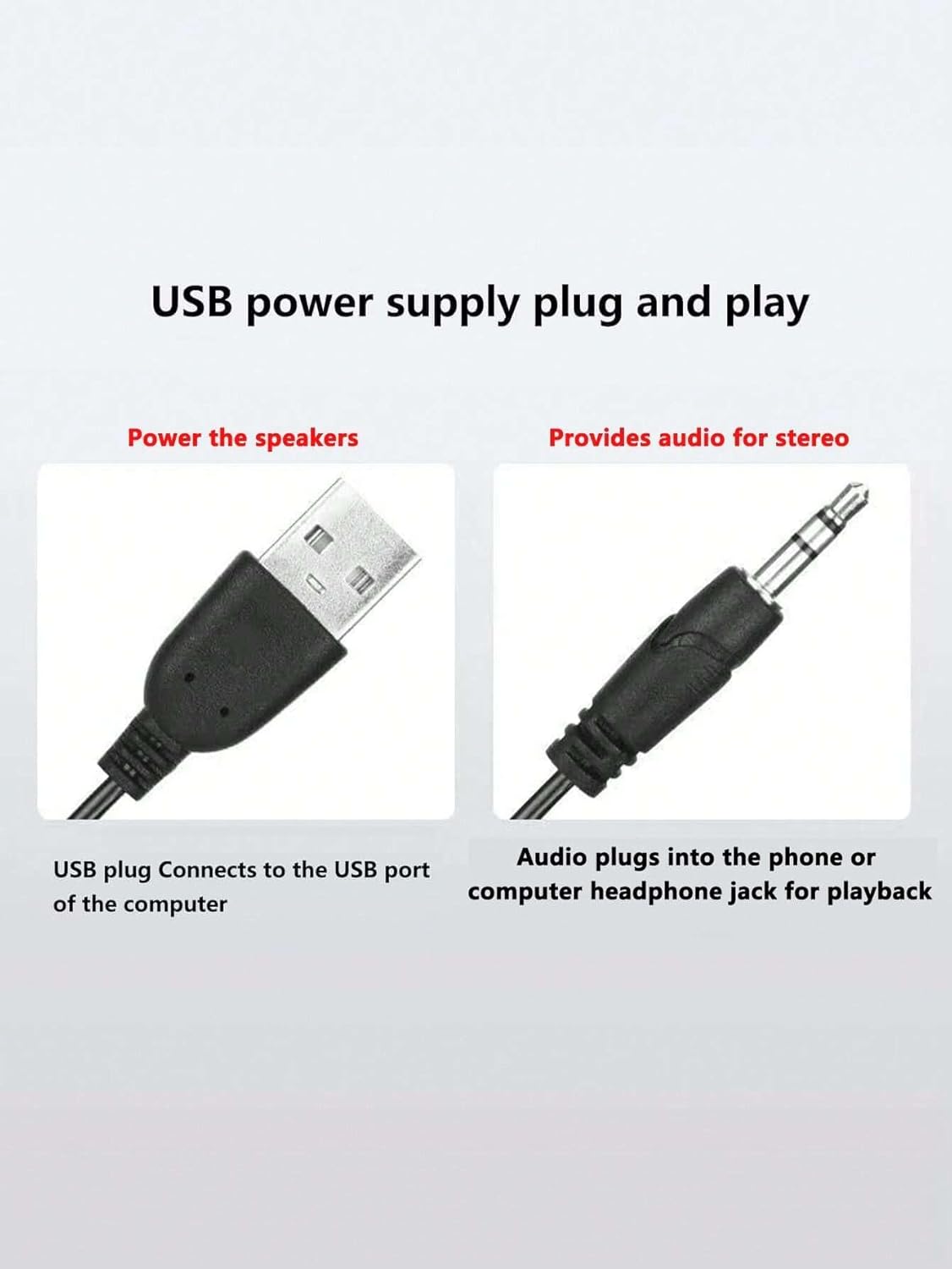 Computer Speaker soundbar - (6W) 3W * 2.0 channels - 3.5mm Jack + USB Powered For Laptop, Desktop