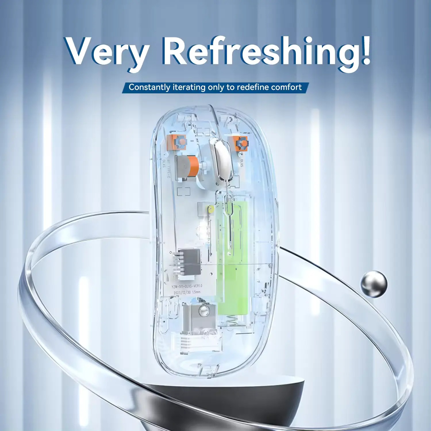 Transparent Wireless+Bluetooth Dual-Mode Rechargeable Mouse