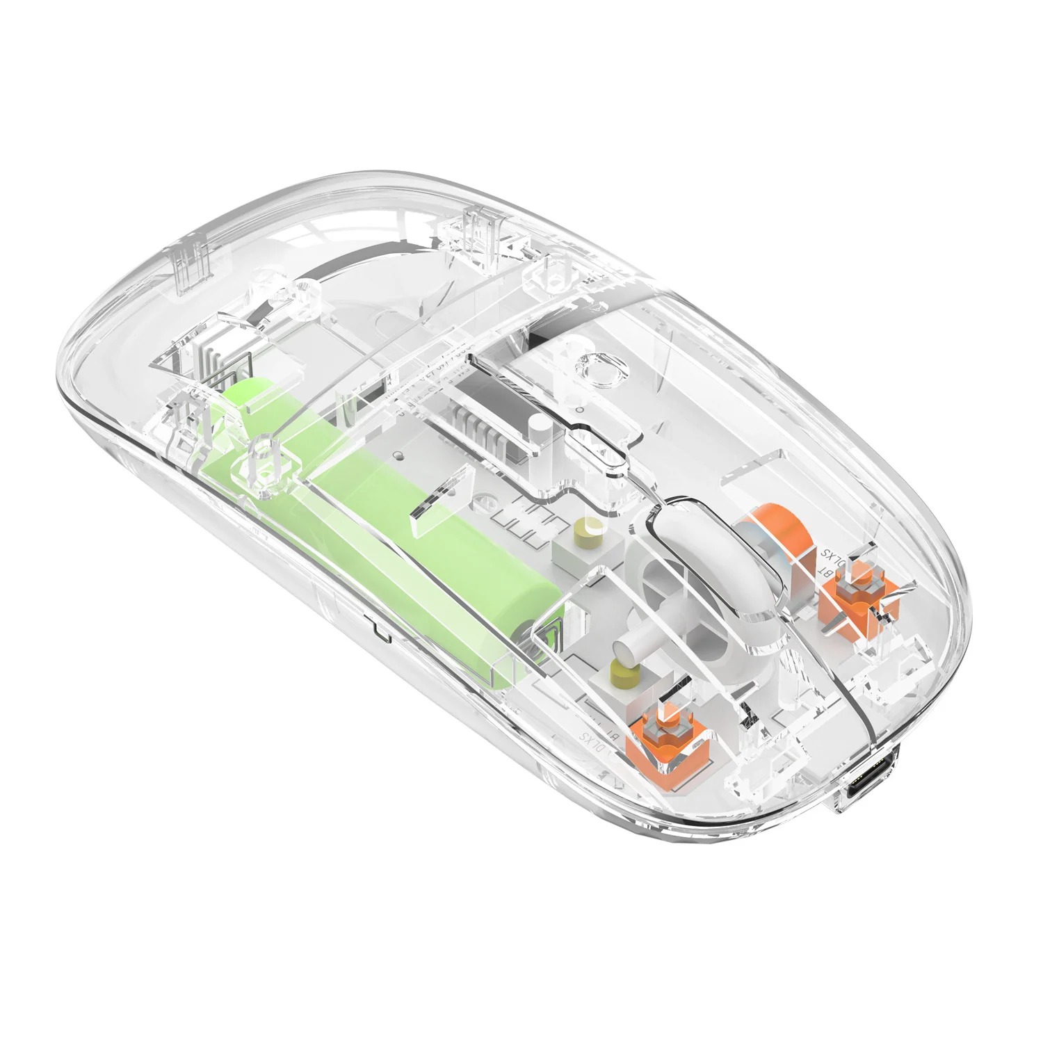Transparent Wireless+Bluetooth Dual-Mode Rechargeable Mouse